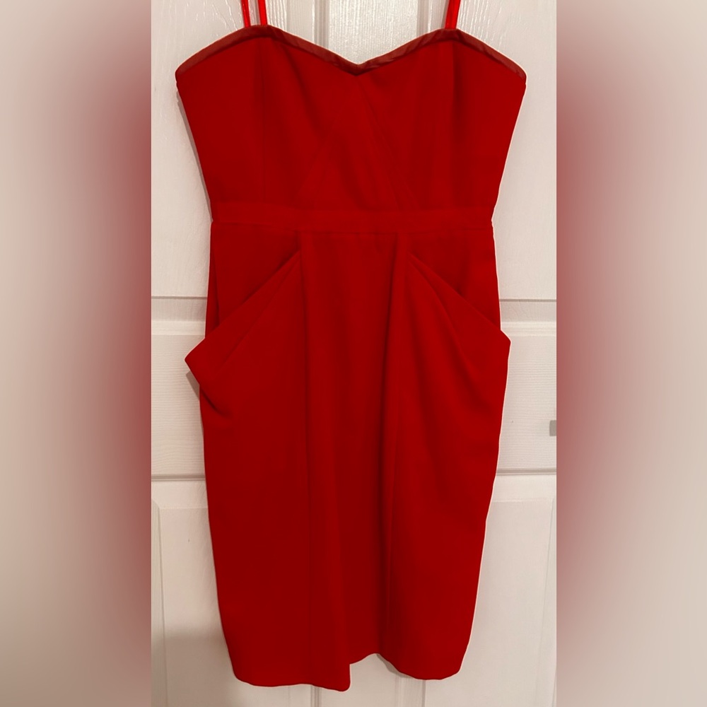 BCBG MAXAZRIA strapless cocktail dress